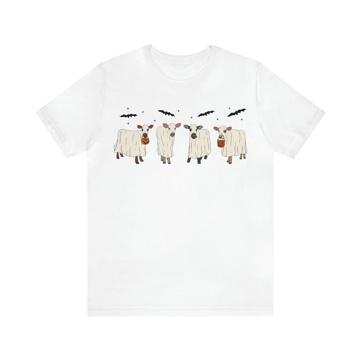 Unisex BELLA CANVA T-Shirt Cute Cow Ghost, bull Ghost , This Is Some Bull Sheet, Funny cow lovers