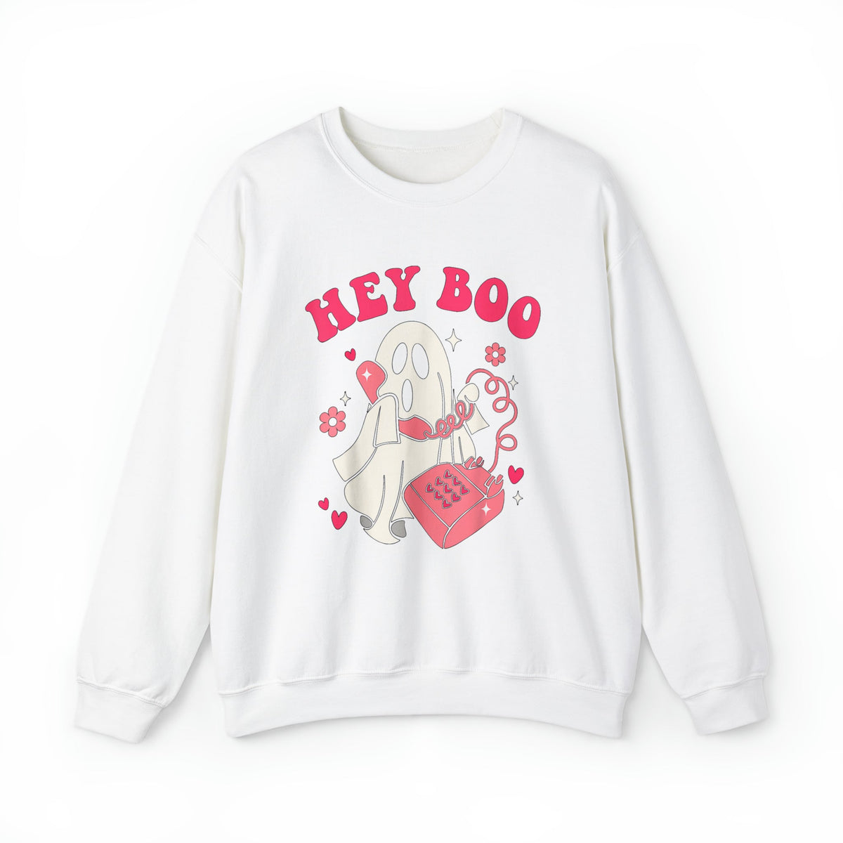 Unisex Sweatshirt Hey Boo Cute Ghost Face