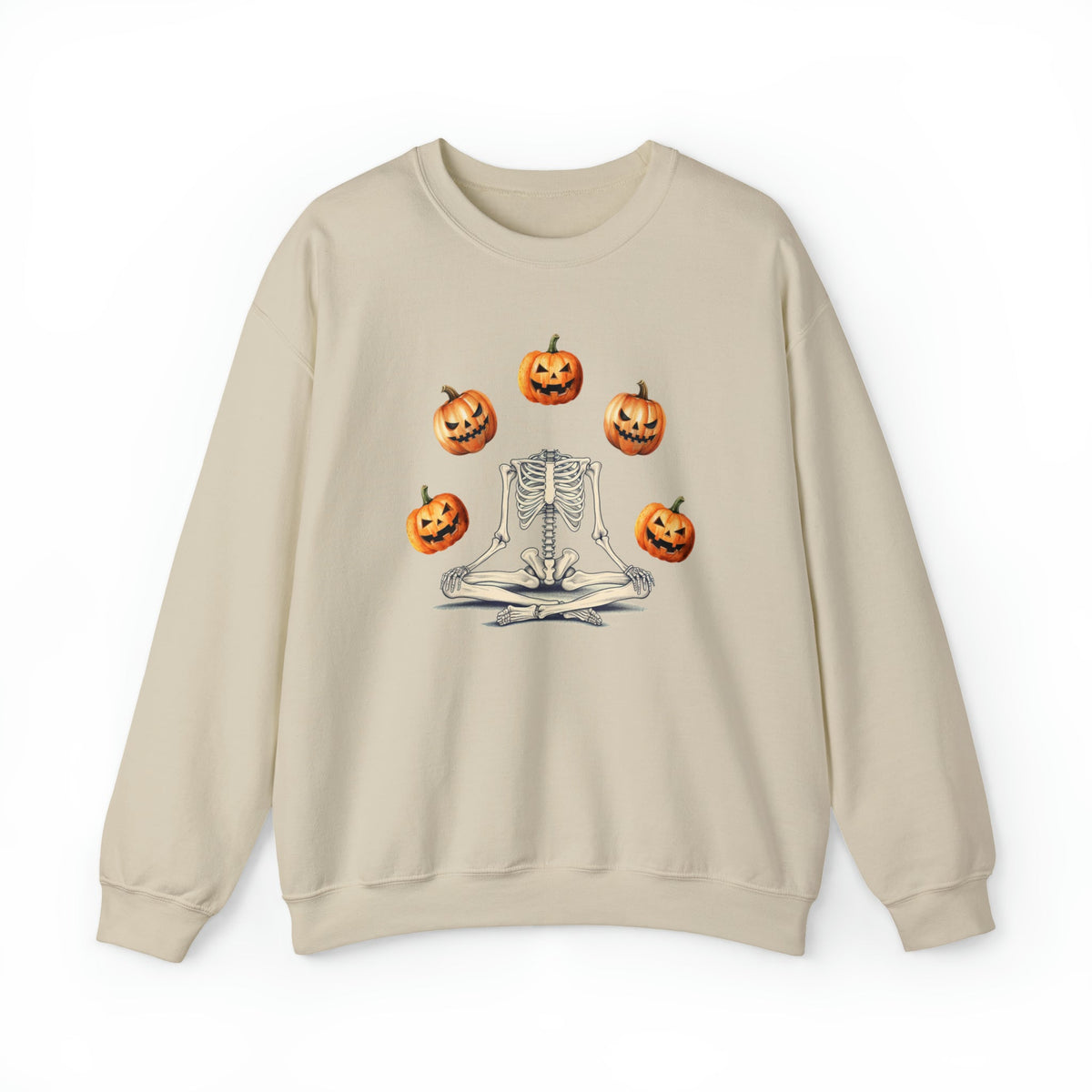 Unisex funny Skeleton pumpkin Sweatshirt, ghostly pumpkin autumnal crewneck