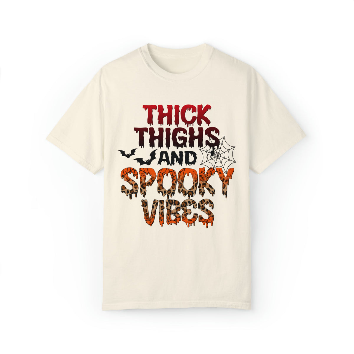 Unisex COMFORT COLORS T-Shirt Thick Thighs and Spooky Vibes Funny Halloween