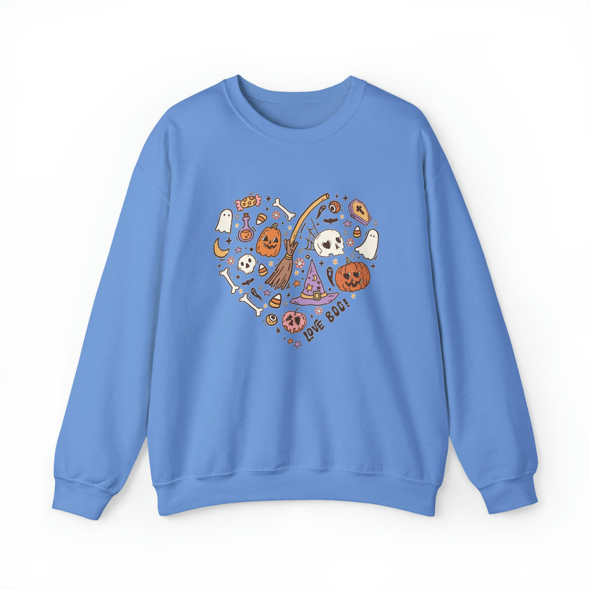 Unisex Sweatshirt Halloween Heart Doodles Cute Halloween Theme Shirt