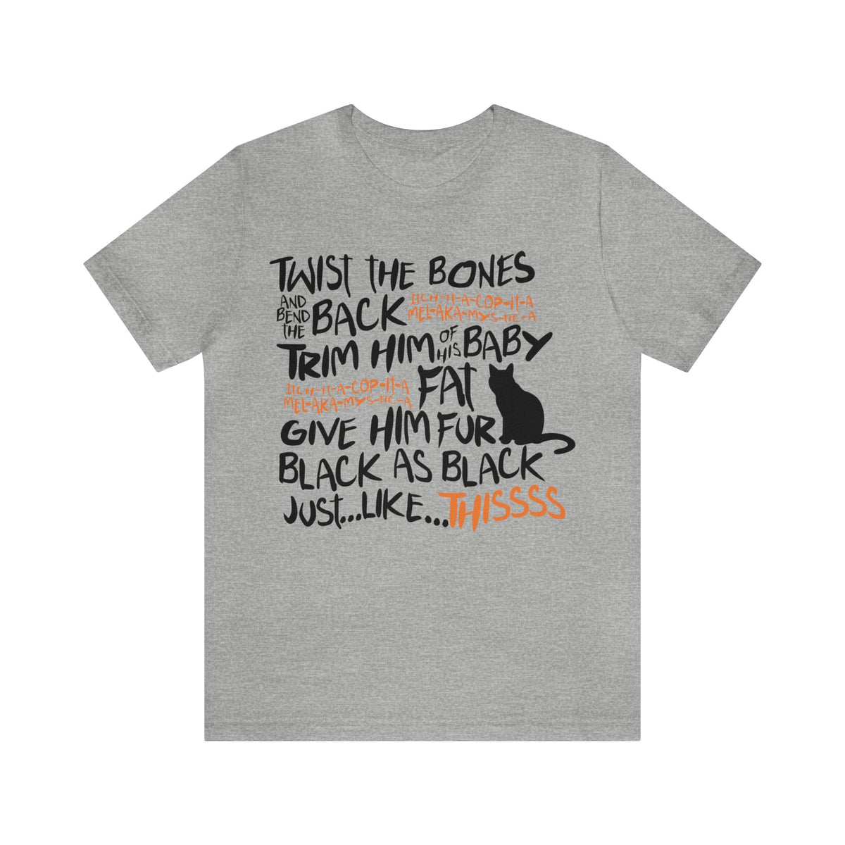 Unisex BELLA CANVA twist the bone witch spell shirt, black cat lover shirt, witching funny shirt