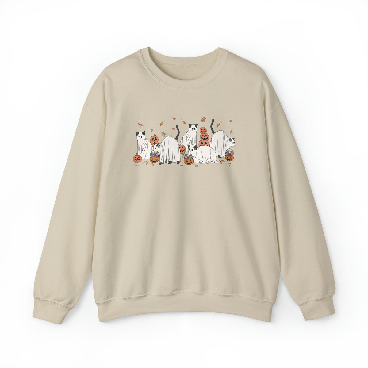 Unisex Sweatshirt Halloween Cute Cat Ghosts