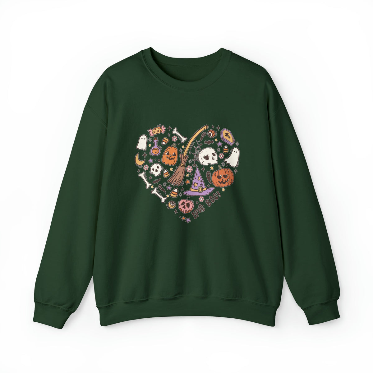 Unisex Sweatshirt Halloween Heart Doodles Cute Halloween Theme Shirt