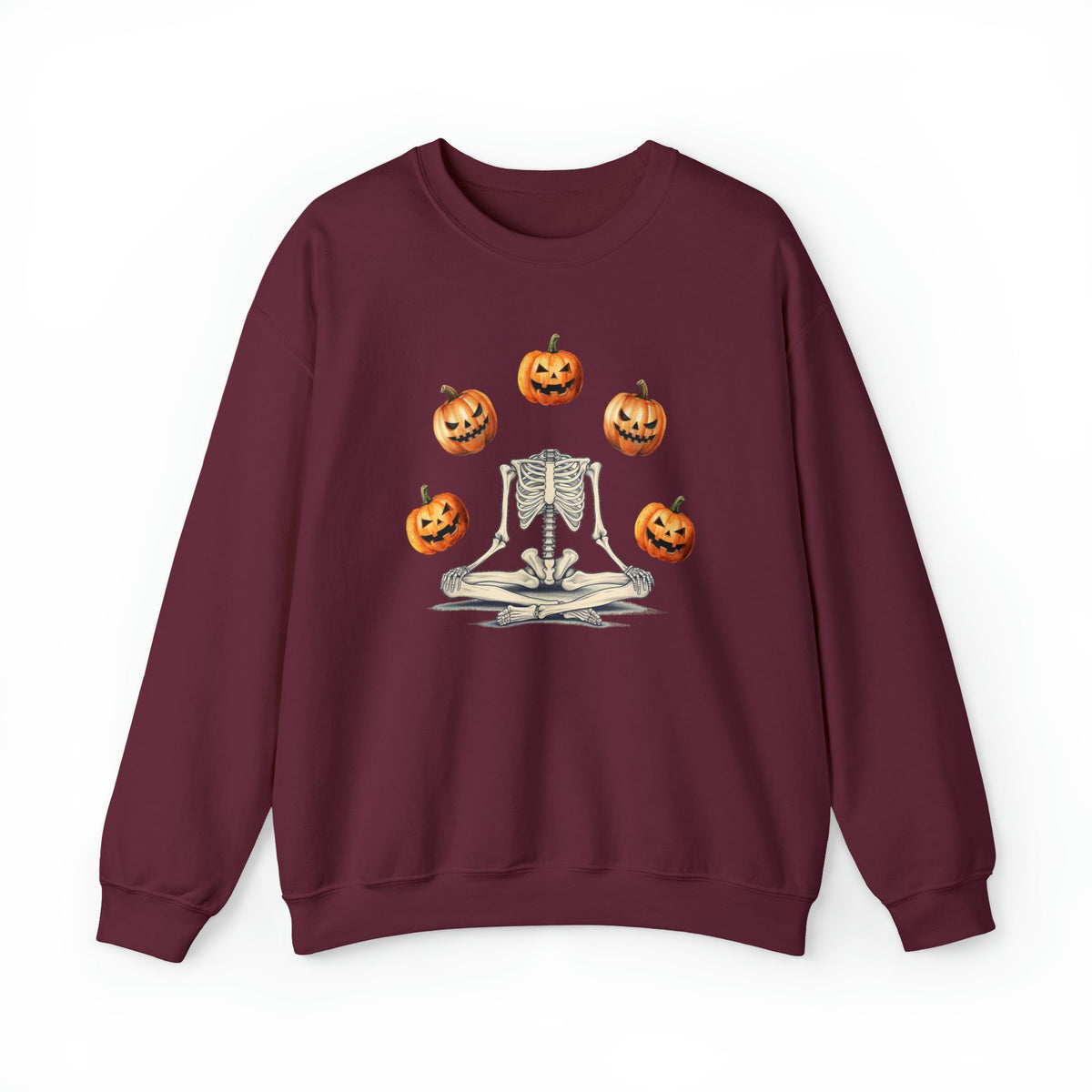 Unisex funny Skeleton pumpkin Sweatshirt, ghostly pumpkin autumnal crewneck