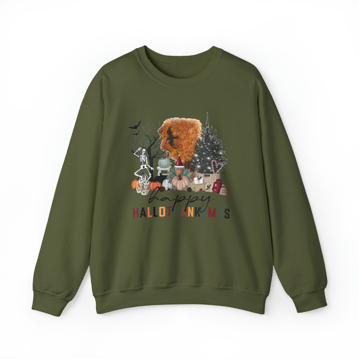 Unisex Sweatshirt Happy HalloThanksMas Funny Fall