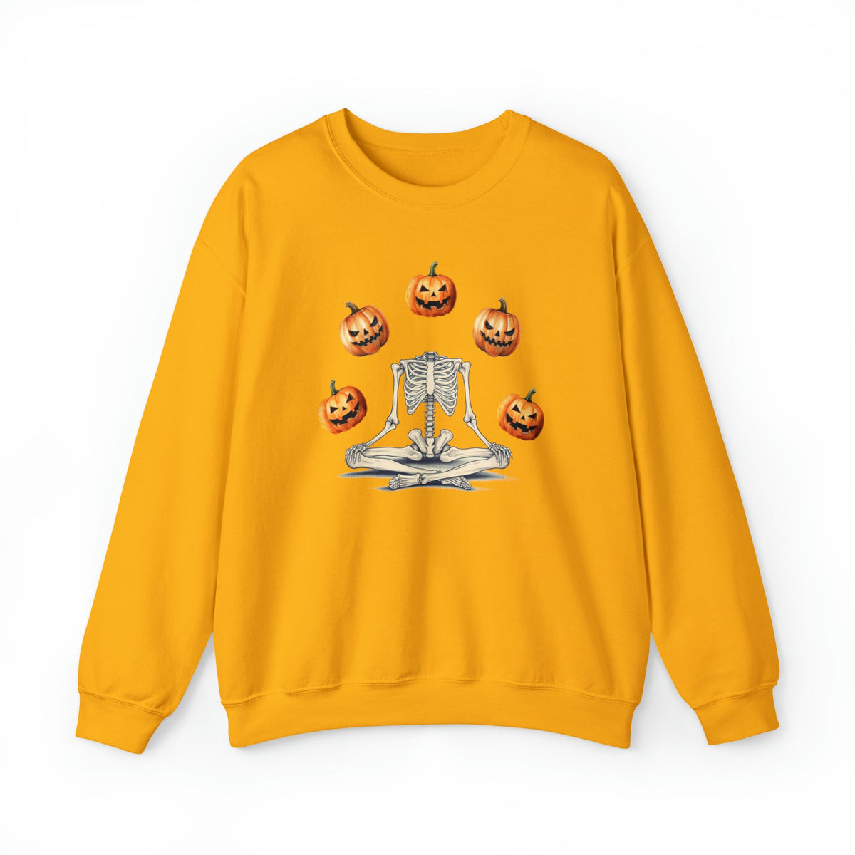 Unisex funny Skeleton pumpkin Sweatshirt, ghostly pumpkin autumnal crewneck