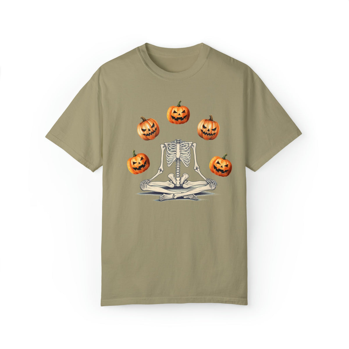 Unisex COMFORT COLORS funny Skeleton pumpkin shirt, ghostly pumpkin autumnal crewneck