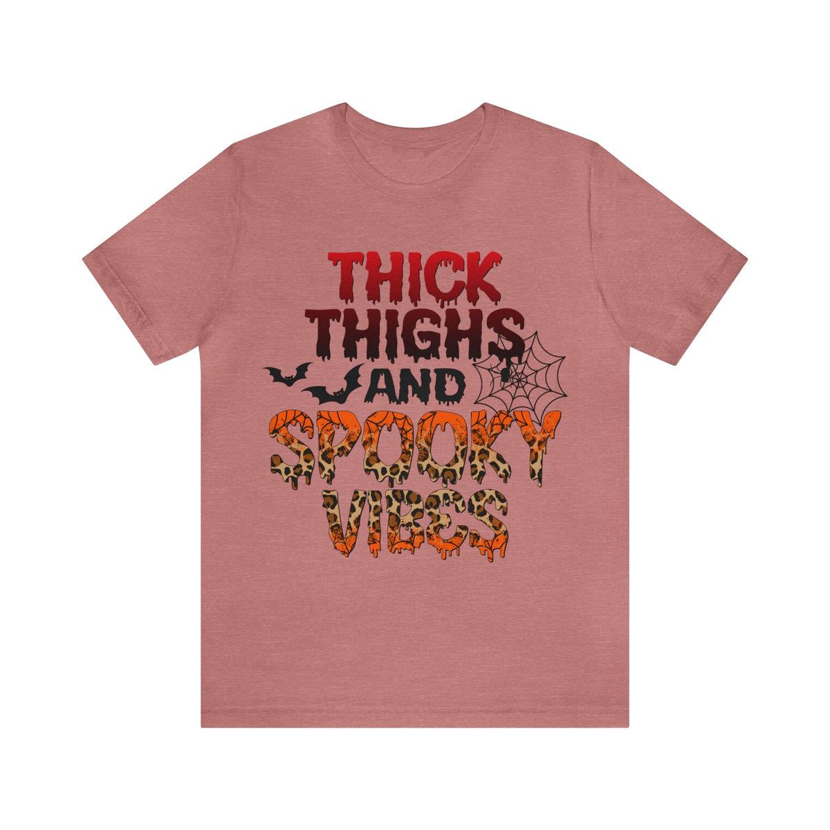 Unisex BELLA CANVA T-Shirt Thick Thighs and Spooky Vibes Funny Halloween