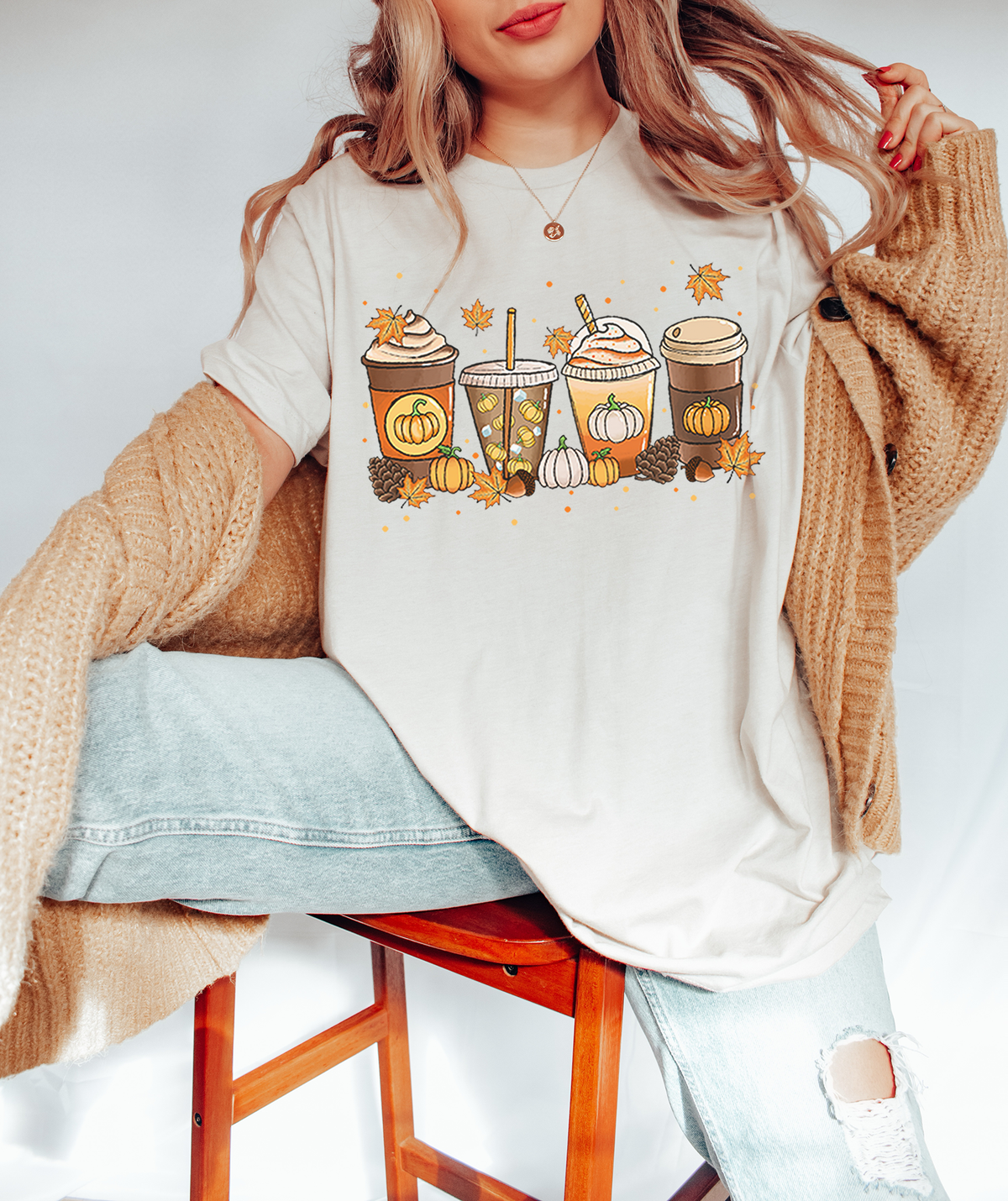 Unisex BELLA CANVA T-Shirt Pumpkin Spice Falls Drinks Pumpkin Latte Coffee