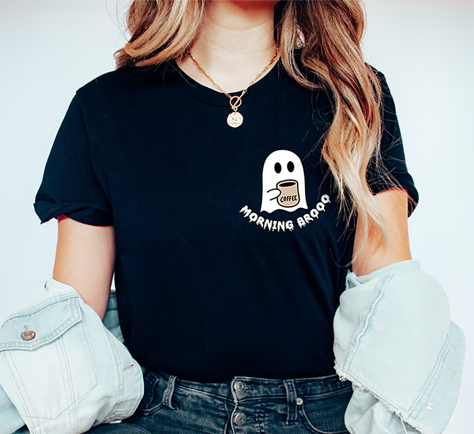 Unisex BELLA CANVA spooky Cute ghost coffee shirts, Halloween Ghost Coffee Lovers Shirt