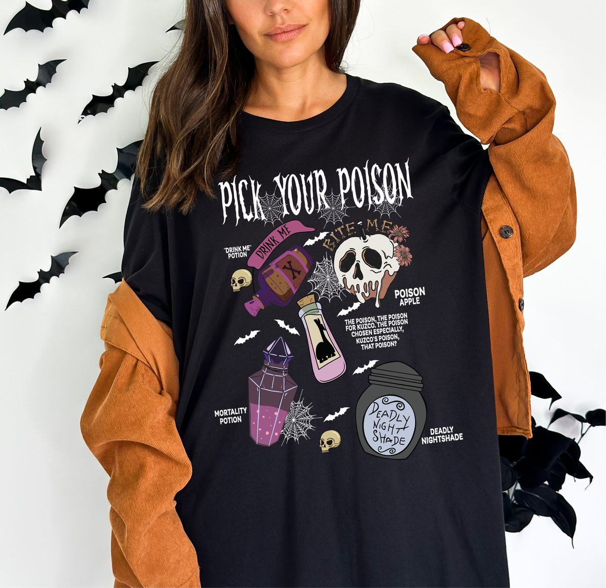 UNISEX Bella Canva T-Shirt Pick Your Poison Evil Retro Villains