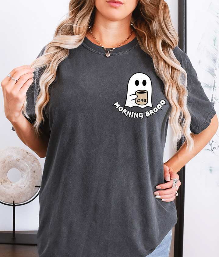 Unisex COMFORT COLORS spooky Cute ghost coffee shirts, Halloween Ghost Coffee Lovers