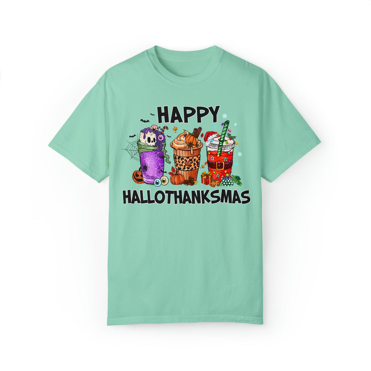 Unisex COMFORT COLORS T-Shirt HalloThanksMas Drinks Tre Thanksg Drinks